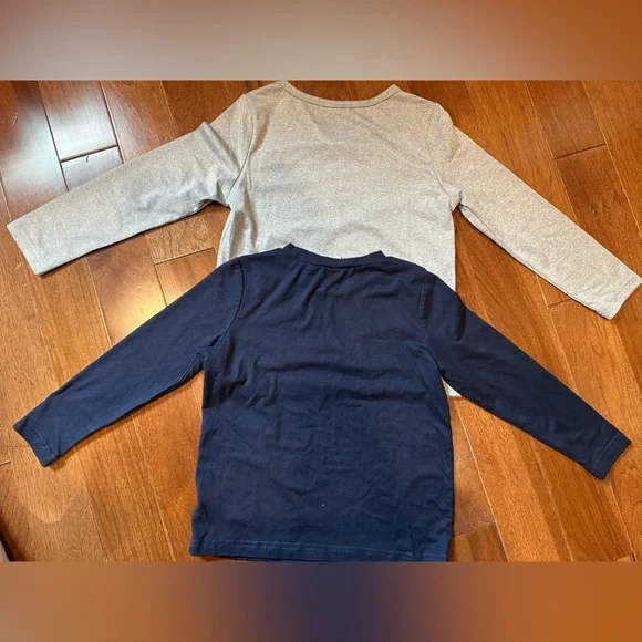 Blue and Gray Long Sleeve Knit Tees - Picture 2 of 4